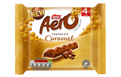 Aero Bubbly Caramel Chocolate Bar Multipack 27g 4 Pack