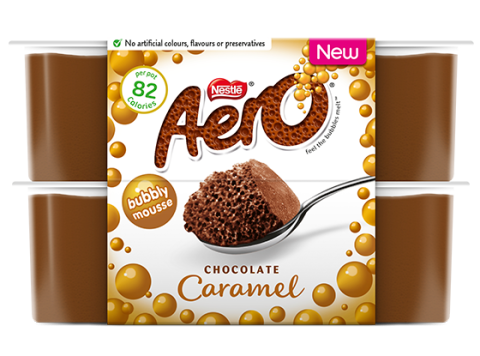 Aero Chocolate Caramel Bubbly Mousse 4 x 58g
