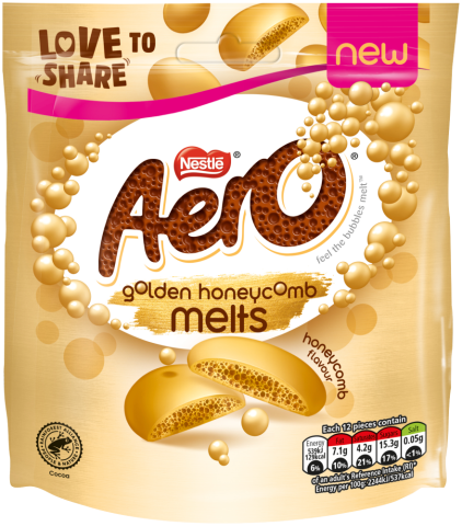 Pack shot of Aero Golden Honeycomb Melts