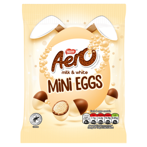 Aero Milk & White Chocolate Mini eggs Pouch 70g